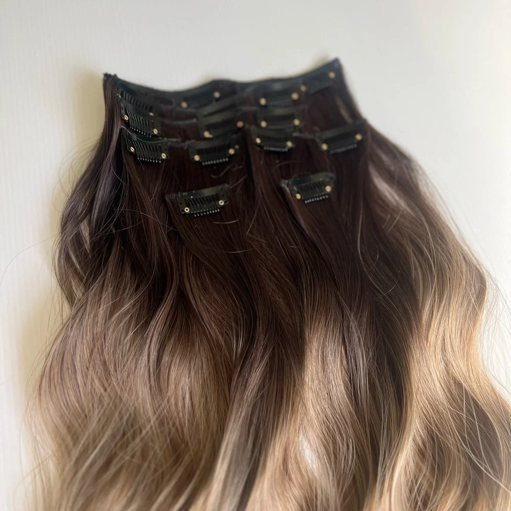 22 in Water Is Wave Ash Blonde Balayage Hair Extensions Set